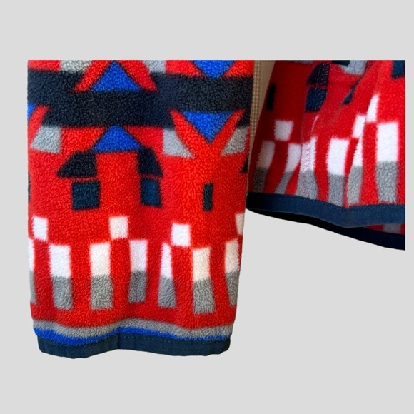 Eddie Bauer Men’s Fleece Sweater T2XL Red Geometric Pattern - Picture 8 of 14